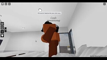 Colgado negro del juego de Roblox folla la puta codiciosa